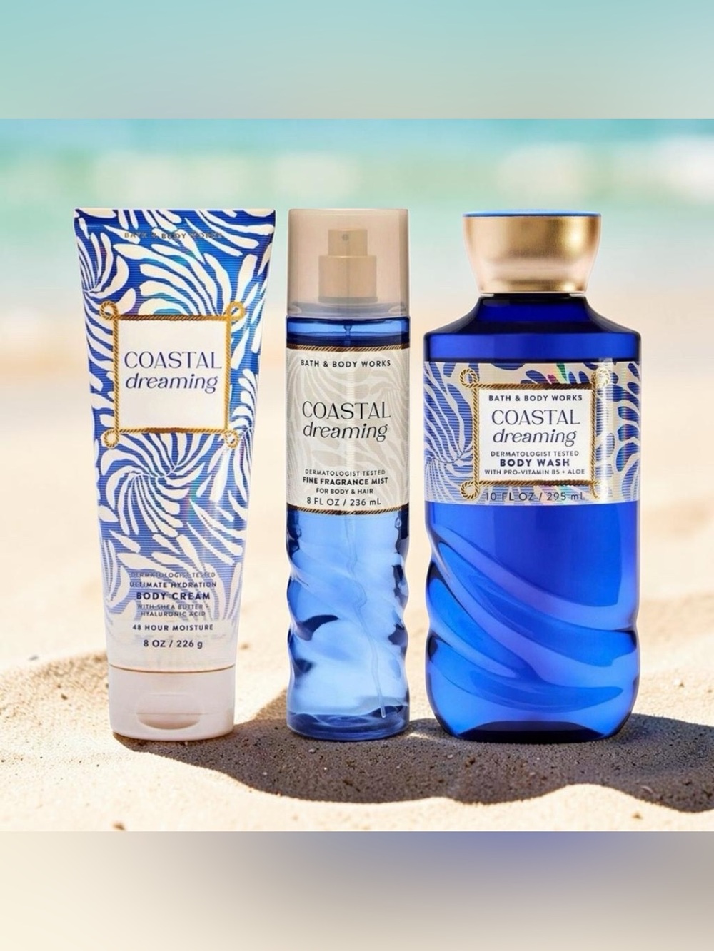 🌊Bath & Body Works Coastal Dreaming Full-Size 3-Piece Luxury Body Care Set 💙